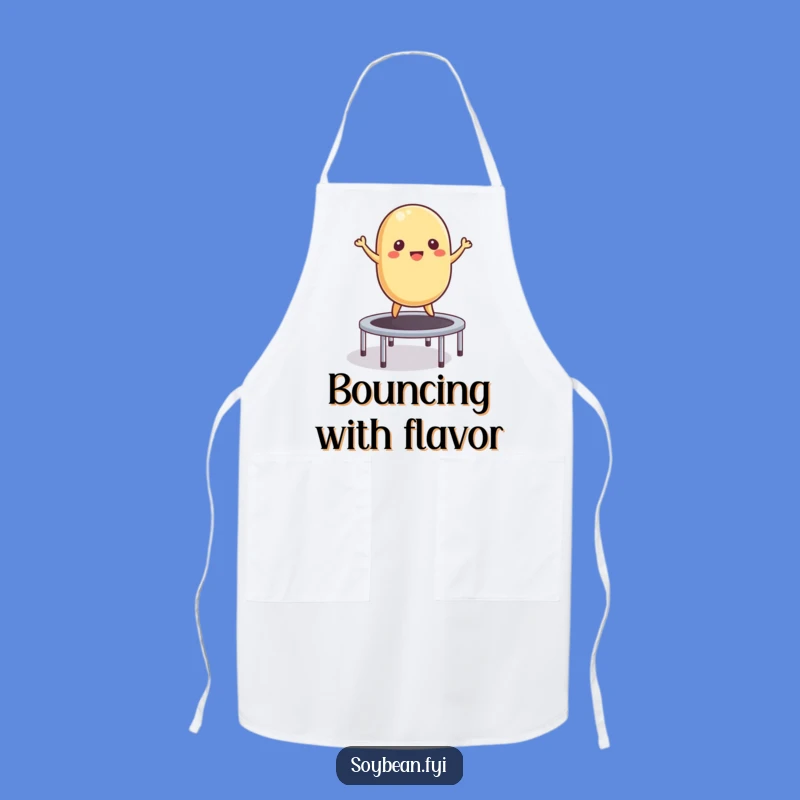 Funny Soybean Trampoline Apron: Cook with Joyful Bean Bounces!