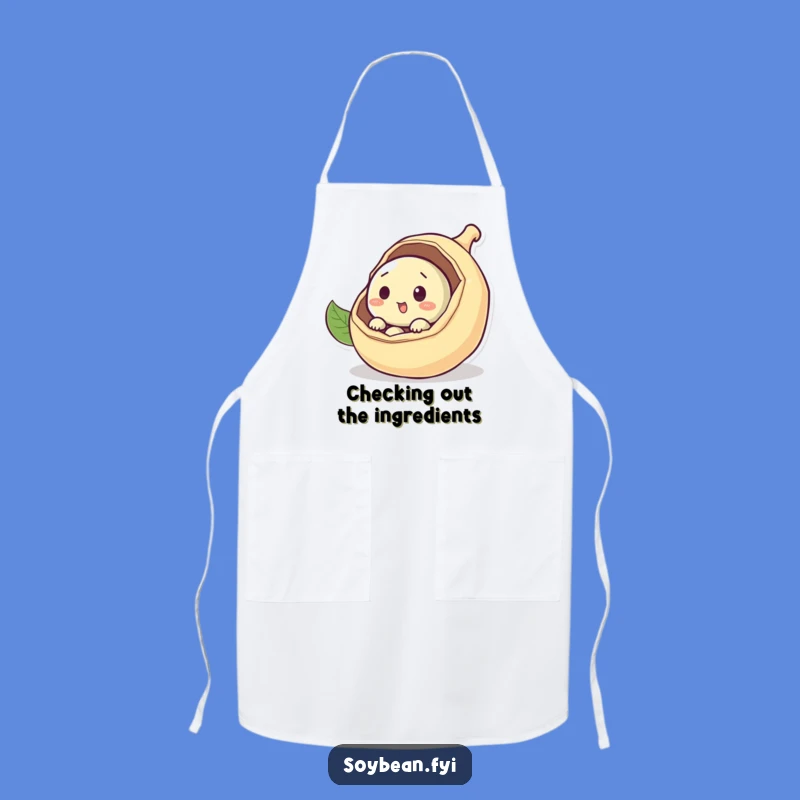 Funny Curious Soybean Apron: Peek into Your Kitchen!