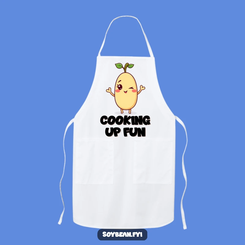 Funny Winking Soybean Apron: Playful Bean for Mischievous Cooking