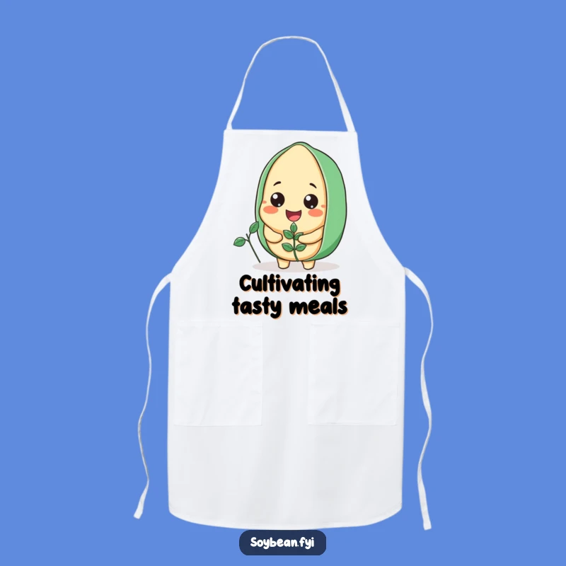Funny Cooking Soybean Apron: Happy Gardener in Kitchen, Practical Humorous Gift