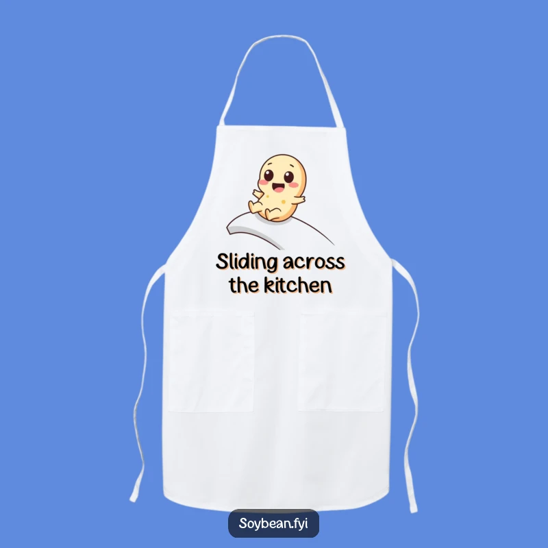 Funny Kawaii Soybean Apron: Slider Chef Wear, Playful Kitchen Style, Perfect Funny Gift