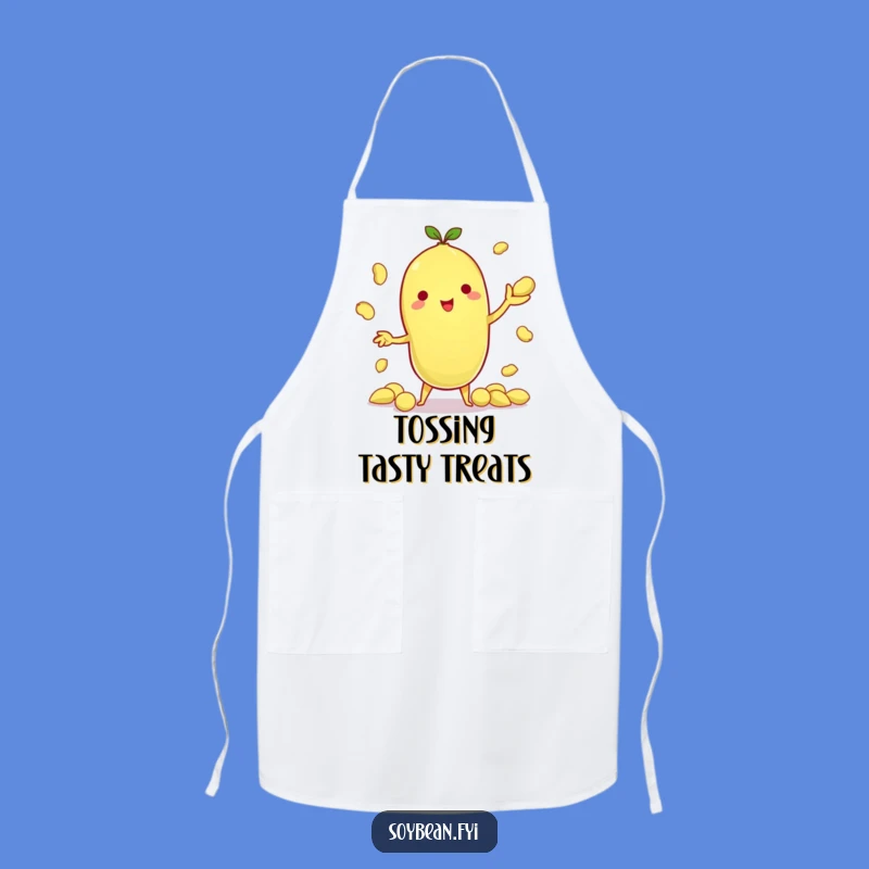 Funny Kawaii Soybean Juggling Apron: Cook with Skill!
