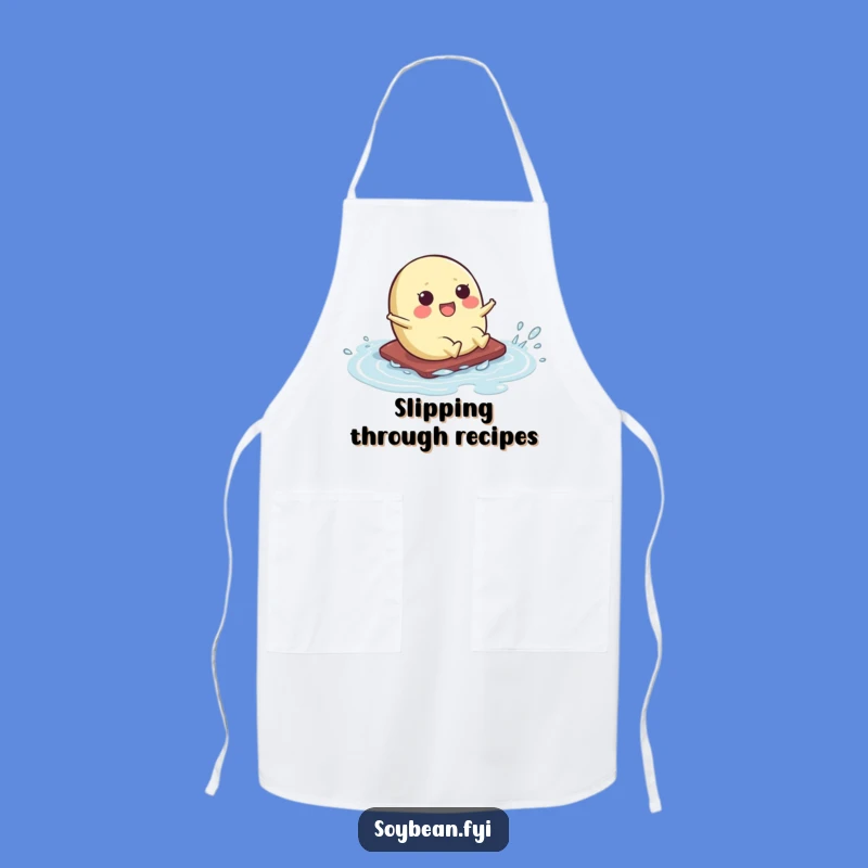 Funny Kawaii Soybean Slide Apron: Cook with a Slip!