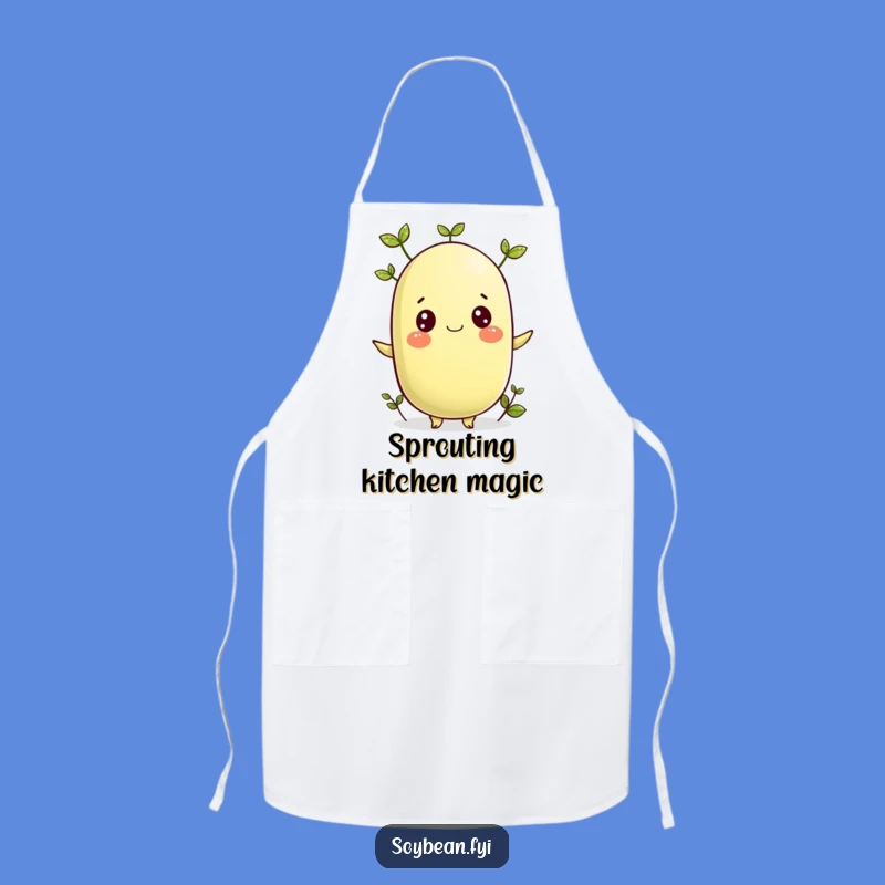 Funny Sprouting Soybean Apron: Cook with Nature's Touch!