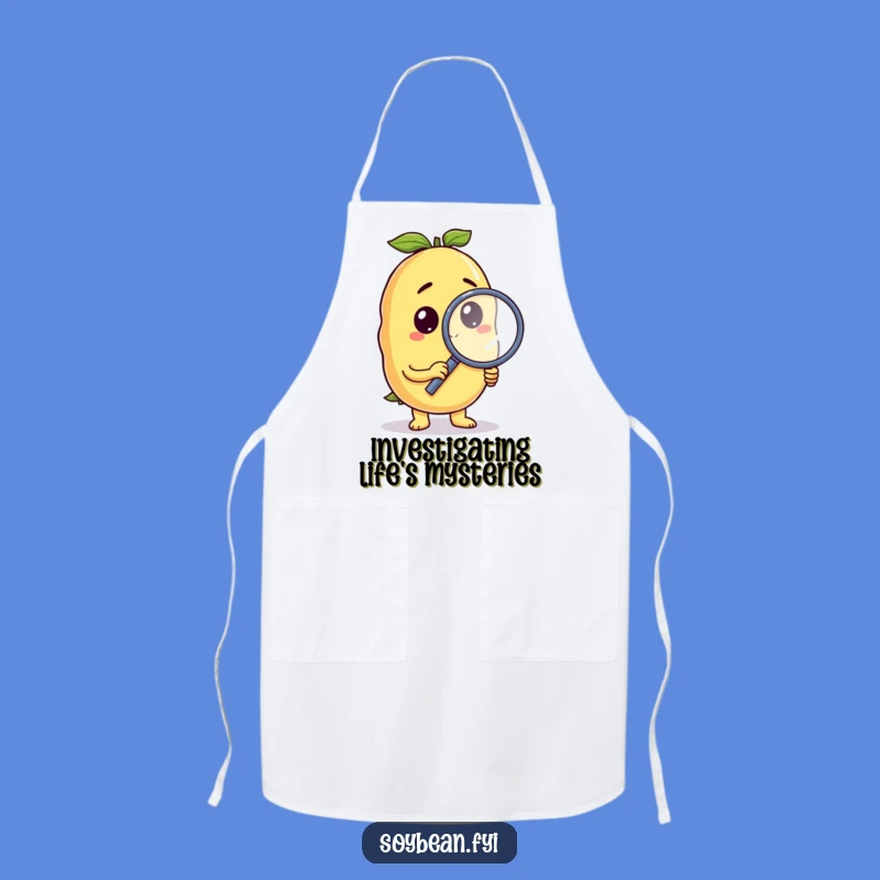 Funny Curious Soybean Apron: Examine Your Dishes Humorous Gift