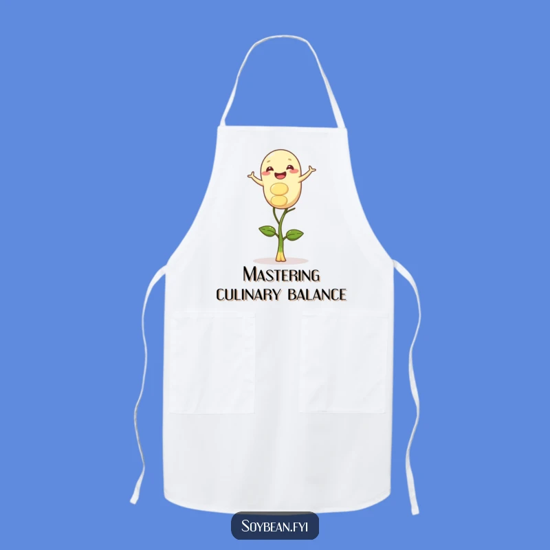 Funny Gleeful Soybean Sprout Balancing Apron - Whimsical Kitchen Wear for Cooking Fun
