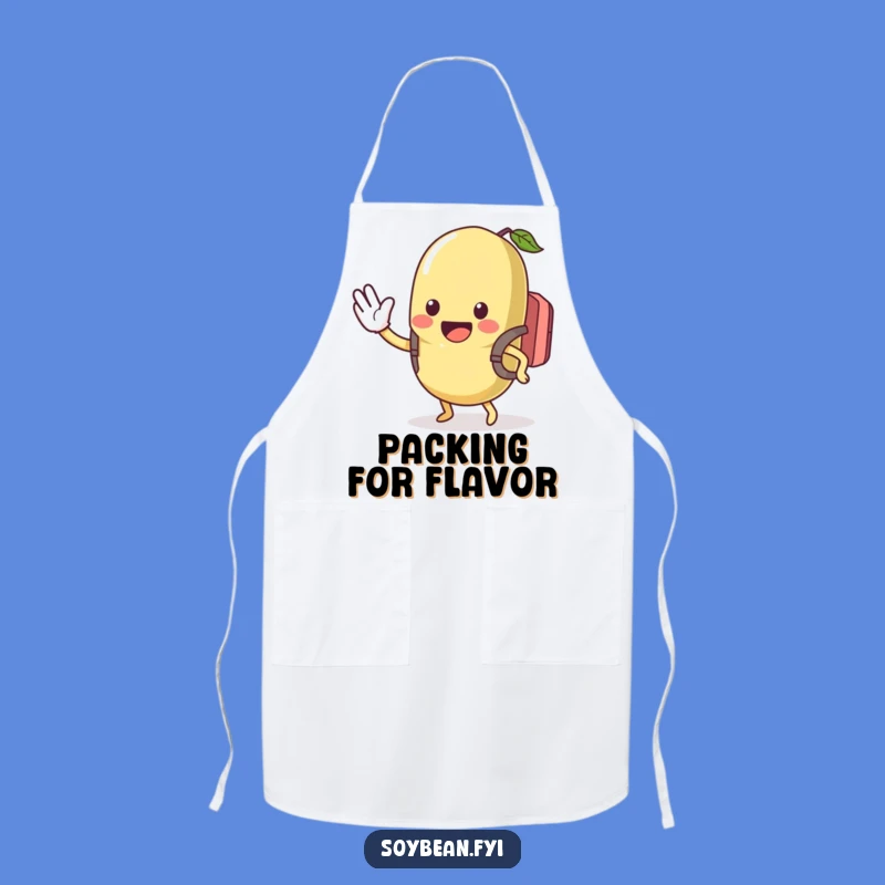 Funny Kawaii Soybean Waving Apron - Hilarious Traveler Chef Accessory