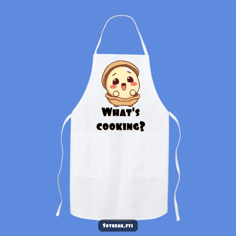 Funny Surprised Soybean Peeking Apron: Cook with Curiosity, Perfect Gift
