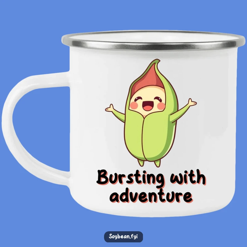 Funny Bursting Soybean Pod Camping Mug: Adventure with a Smile, Outdoor Gift