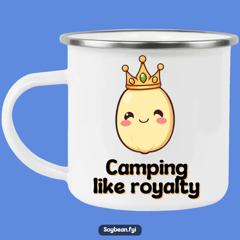 Funny Royal Soybean Camping Mug: Adventure Fit for a King, Outdoor Gift