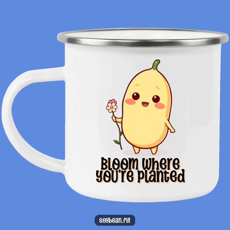 Durable Funny Blooming Soybean Camping Mug: Outdoor Cheer, Perfect Gift