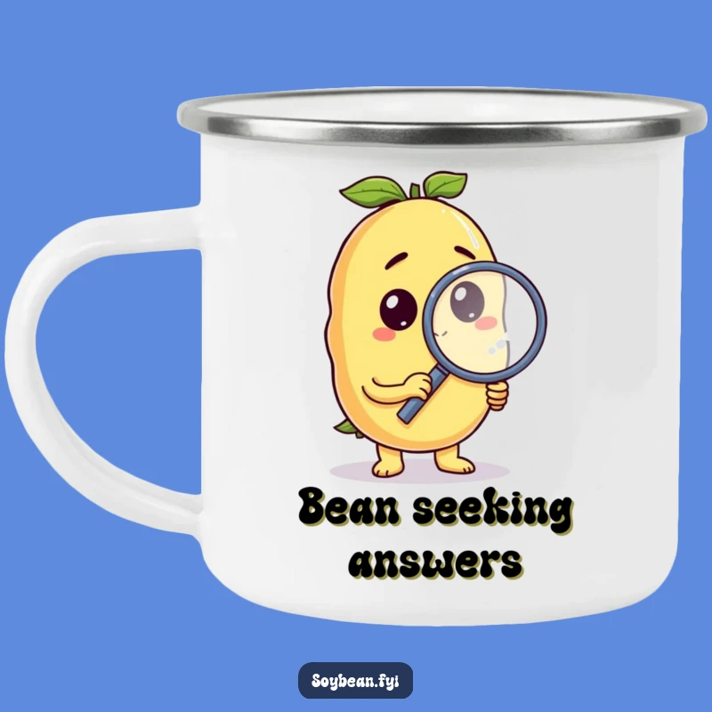 Funny Curious Soybean Camping Mug: Explore with Humor Humorous Gift