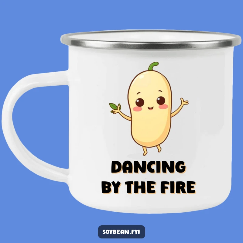 Funny Dancing Soybean Camping Mug: Adventure with Rhythm, Outdoor Gift
