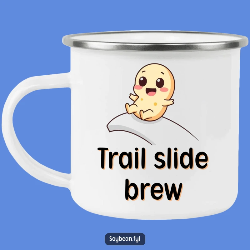 Funny Kawaii Soybean Camping Mug: Slider Cup, Playful Outdoors, Perfect Funny Gift