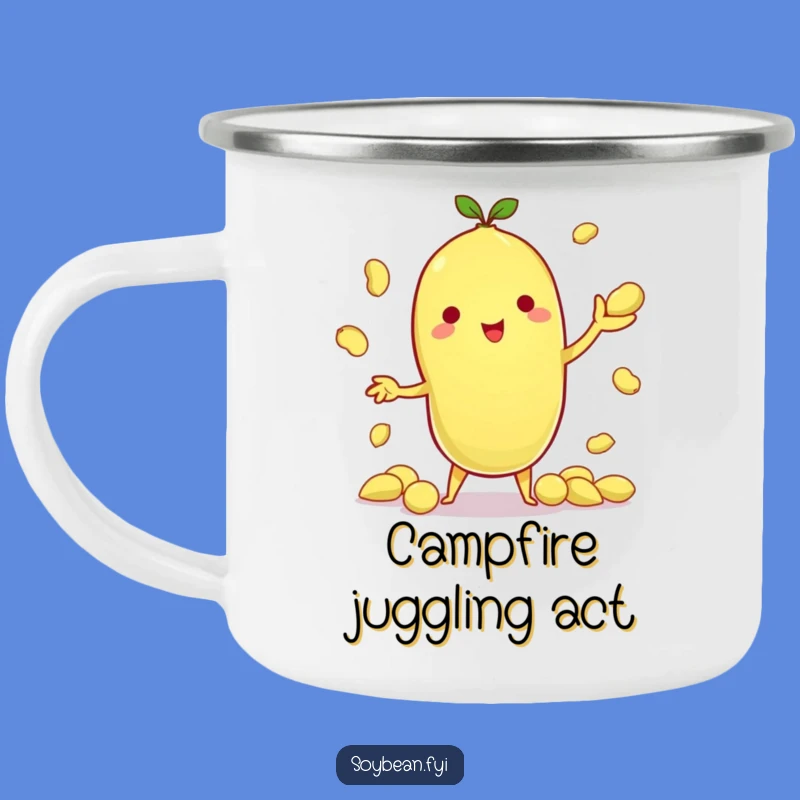 Funny Kawaii Soybean Juggling Camping Mug: Edamame Skills Fuel