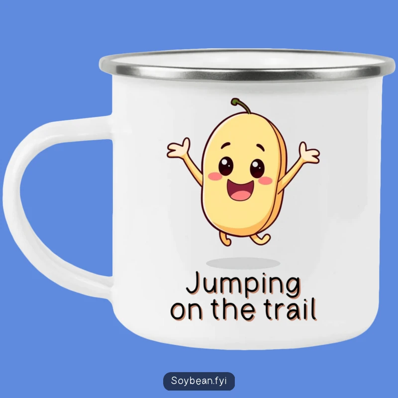 Funny Jumping Soybean Camping Mug: Adventure with Excitement, Outdoor Gift