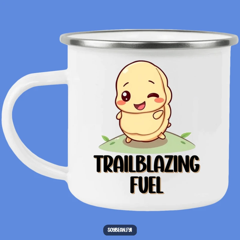 Funny Determined Soybean Rolling Uphill Camping Mug: Adventure & Grit, Great Gift