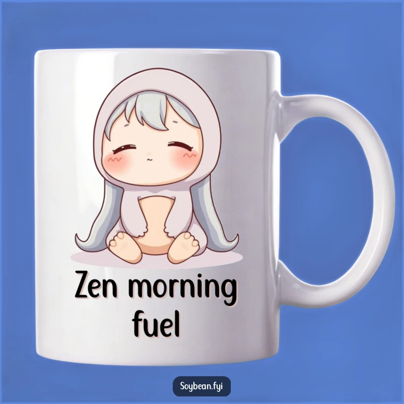 Funny Content Soybean Mug: Peaceful Veggie Zen, Perfect Gift for Relaxation Lovers