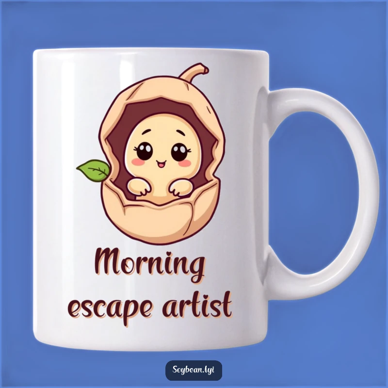 Funny Giggling Soybean Mug - Adorable Bean Pod Character, Perfect Humorous Gift