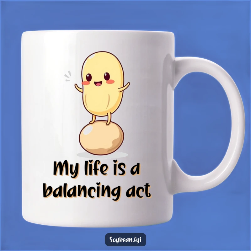 Funny Kawaii Soybean Wobble Mug: A Hilarious Bean Balancing Act Gift