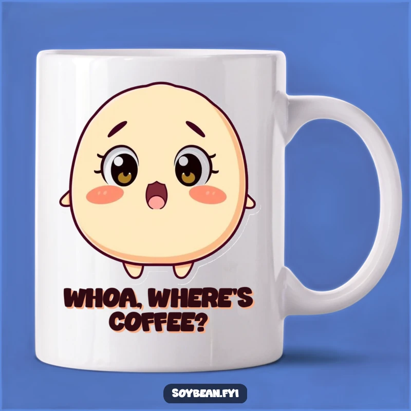 Funny Surprised Soybean Mug: Wide-Eyed Fall Gift!