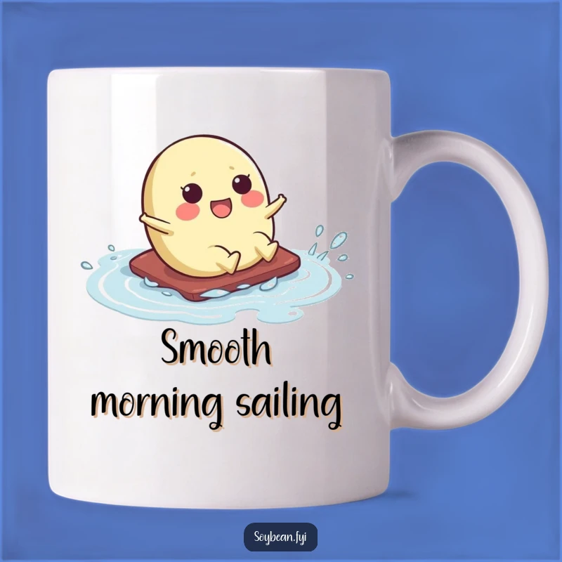 Funny Kawaii Soybean Slide Mug: Slippery Bean Hilarious Gift