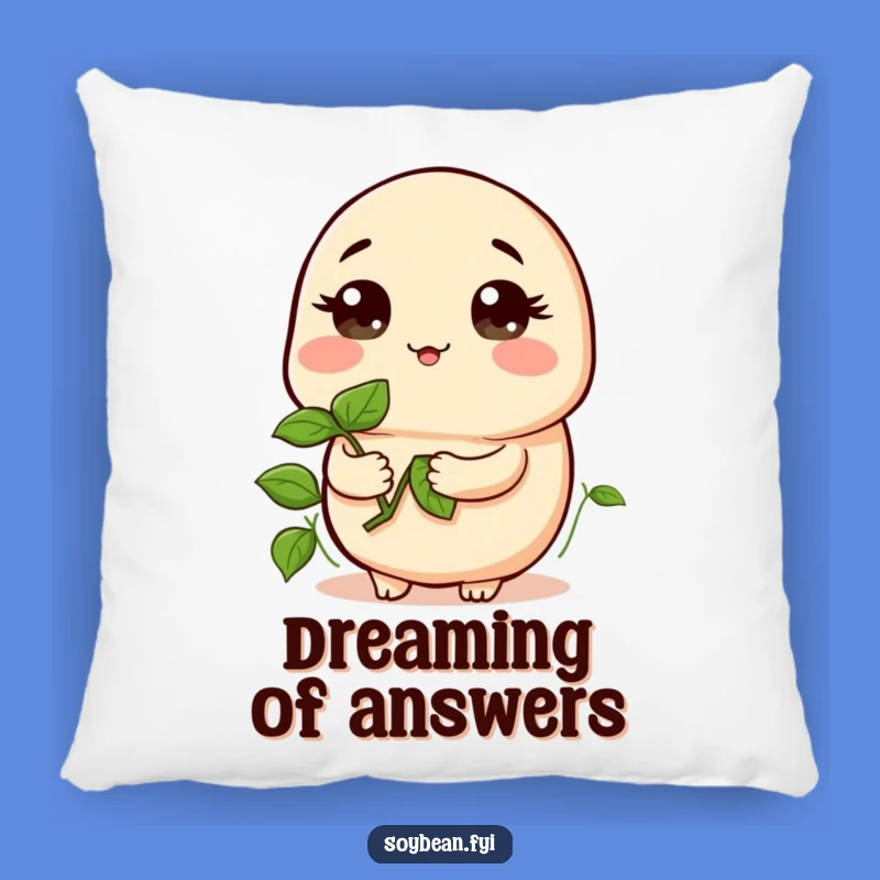Funny Kawaii Curious Soybean Pillow - Comfy Sprout Explorer Cushion