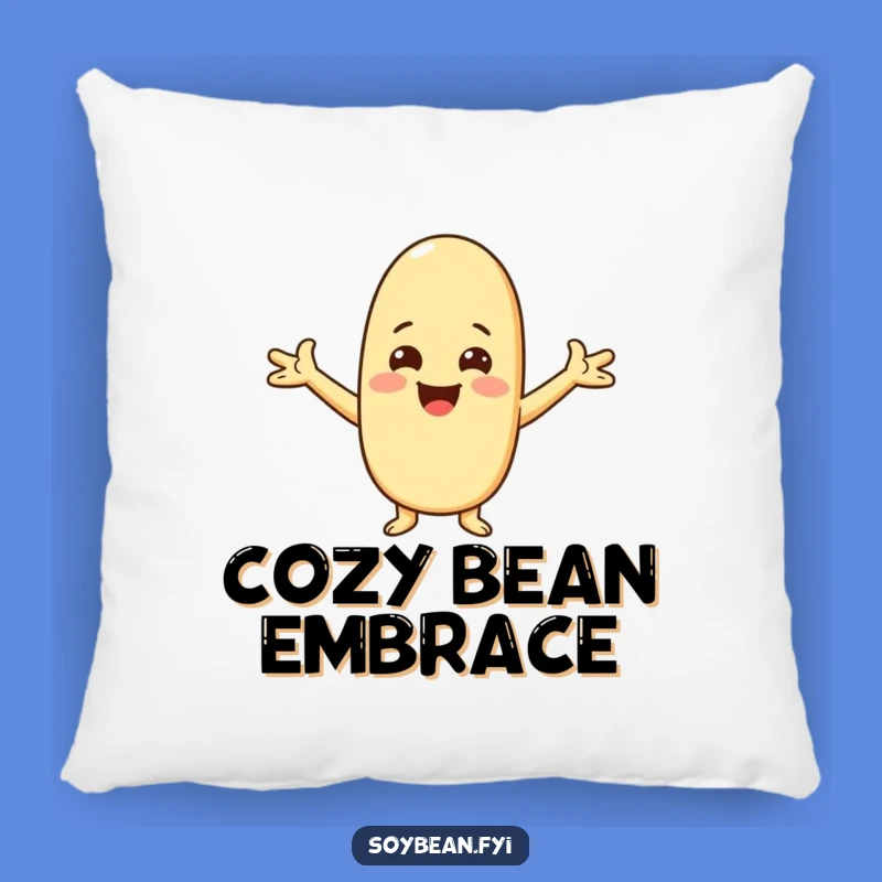 Funny Kawaii Soybean Greeting Pillow, Soft Comfort with a Welcoming Hug