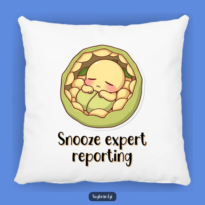 Funny Sleepy Soybean Pillow - Cozy Pod Comfort, Relaxing Humorous Gift