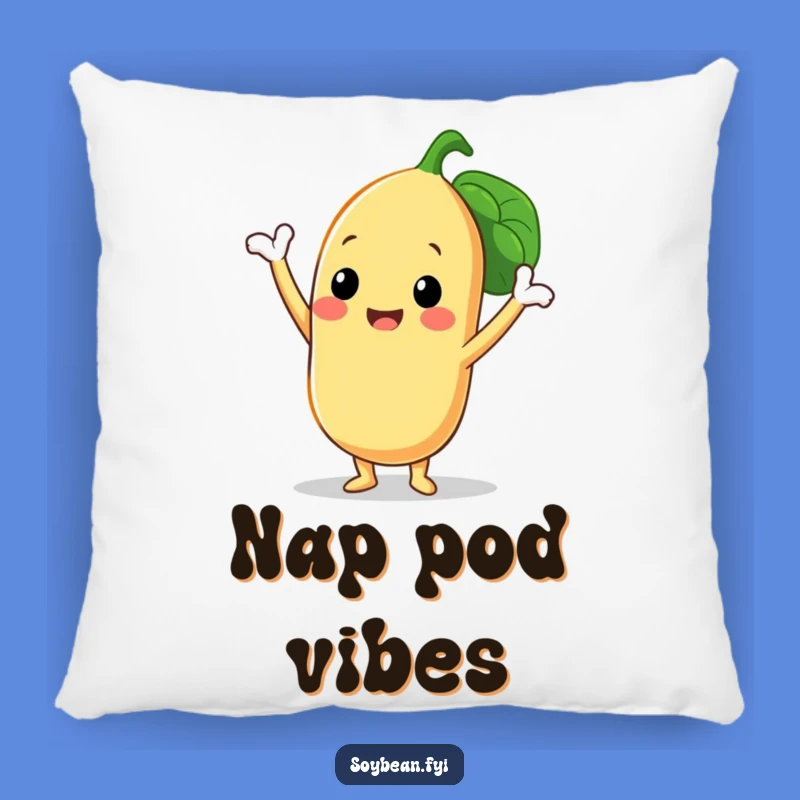 Funny Pillow: Cozy Soybean Triumph Pose - Soft Bean Pod Cushion - Gift!