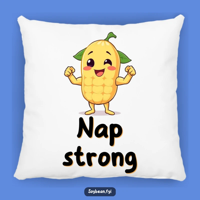 Funny Flexing Soybean Pillow: Cozy Bean's Muscle Comfort, Fantastic Funny Gift!