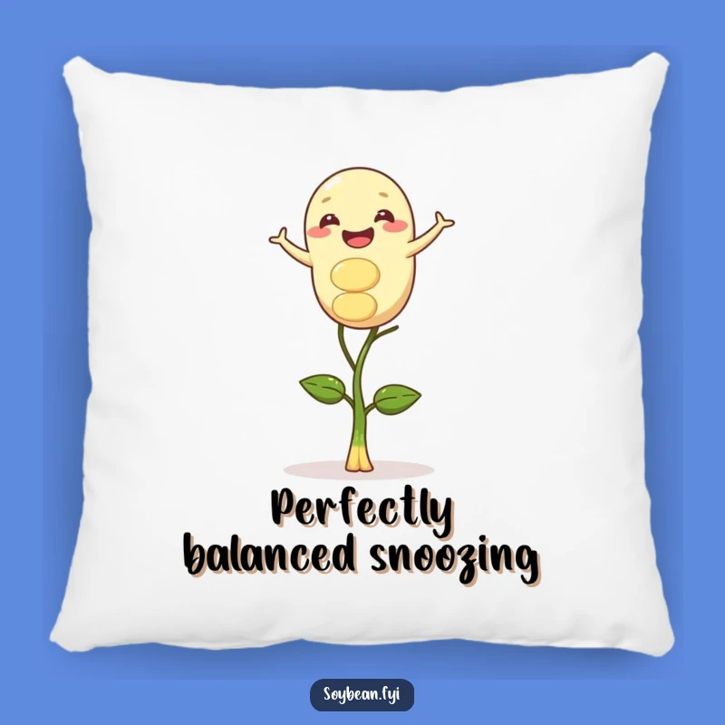 Funny Gleeful Soybean Sprout Balancing Pillow - Soft and Whimsical Decor Accent