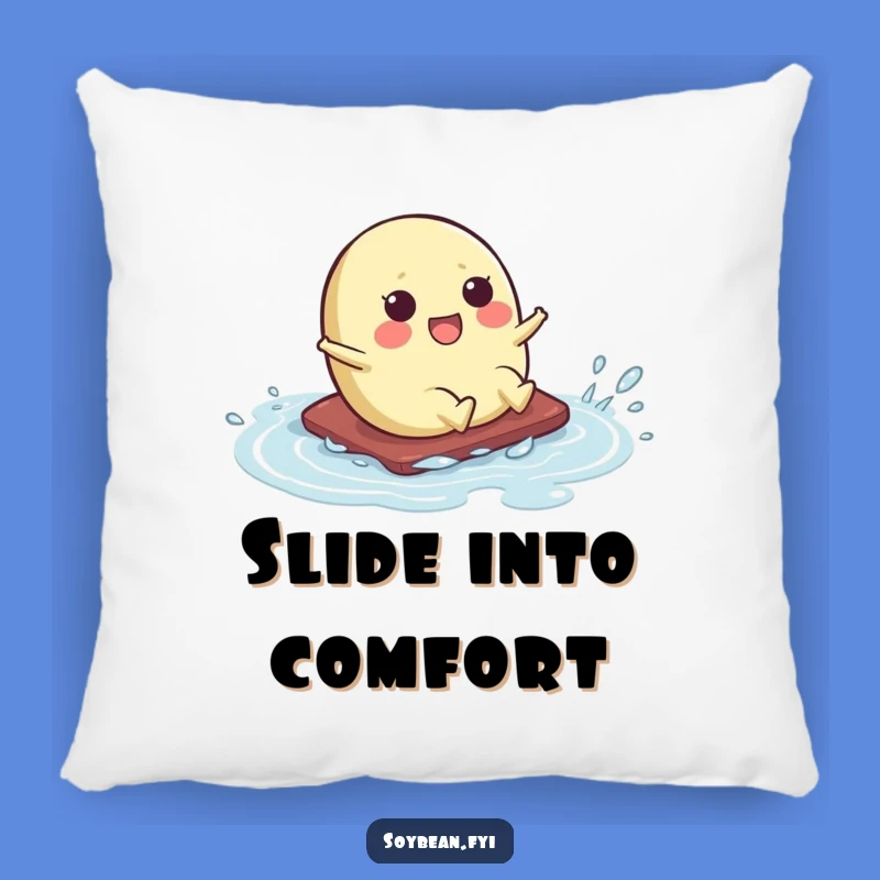 Funny Kawaii Soybean Slide Pillow: Cozy Slippery Comfort