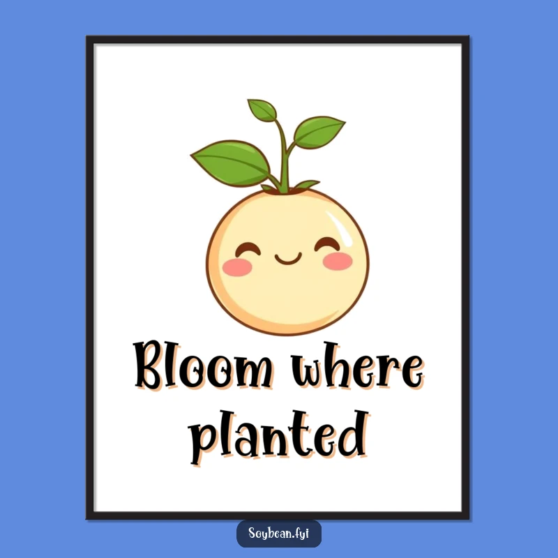 Funny Soybean Sprout Digital Art: Instant Contentment and Growth Vibes!