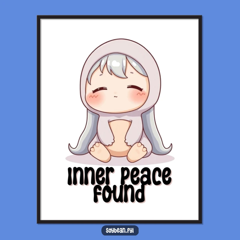 Funny Content Soybean Digital Art: Serene Printable for Calm Spaces, Perfect Humorous Gift