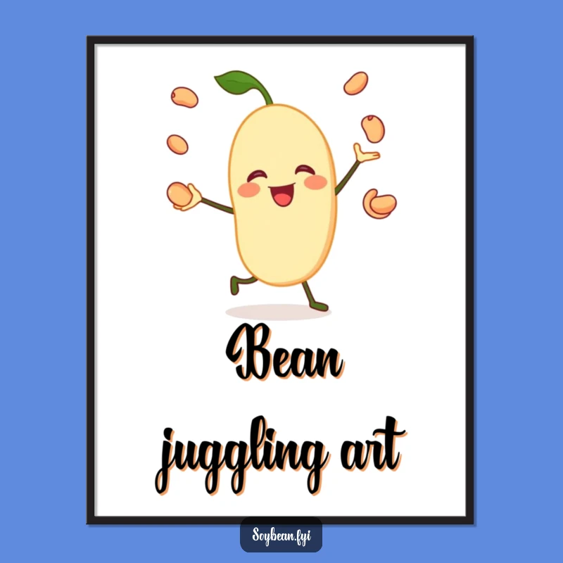 Funny Digital Art: Juggling Soybean - Instant Jovial Bean Download - Gift!
