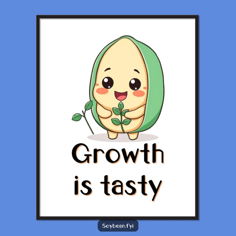 Funny Digital Soybean Art: Smiling Gardener Print, Instant Humorous Decor Gift