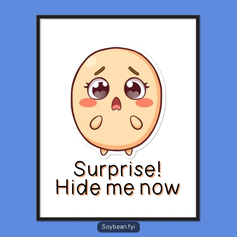Funny Surprised Soybean Digital Art: Hilarious Reaction Art for Your Walls!