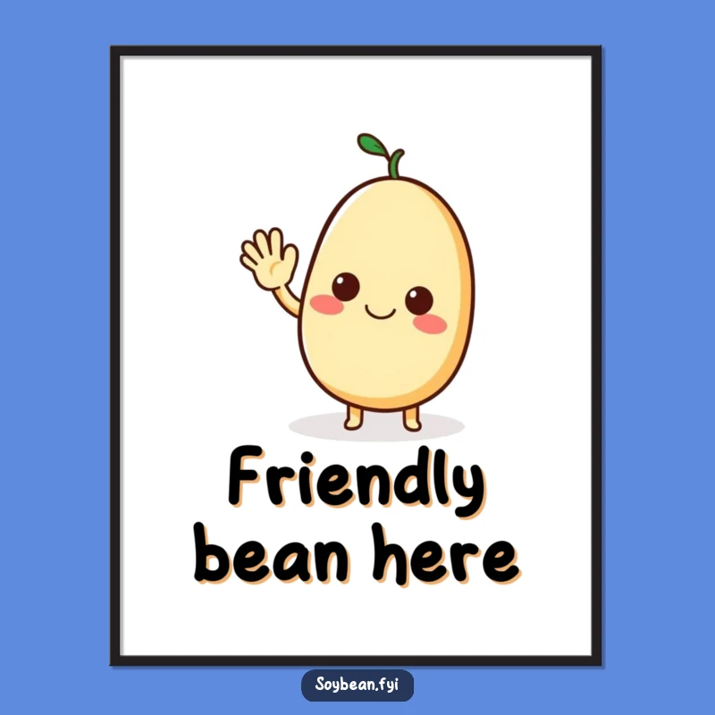 Funny Waving Soybean Digital Art: Instant Friendly Decor!