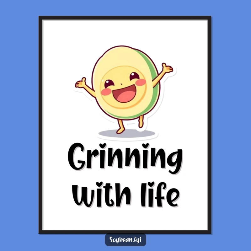 Funny Kawaii Soybean Cartwheel Digital Art - Hilarious Printable Acrobat Decor