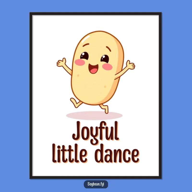 Funny Soybean Dance Digital Art: Vibrant Decor with a Cheerful Character