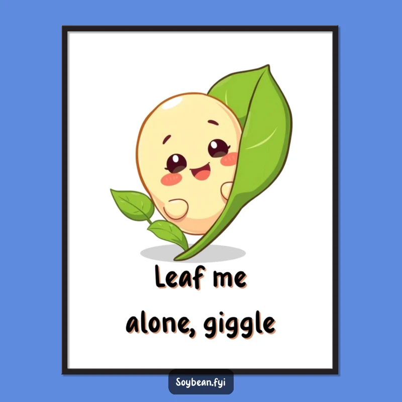 Funny Peeking Soybean Digital Print: Instant Giggles for Your Walls