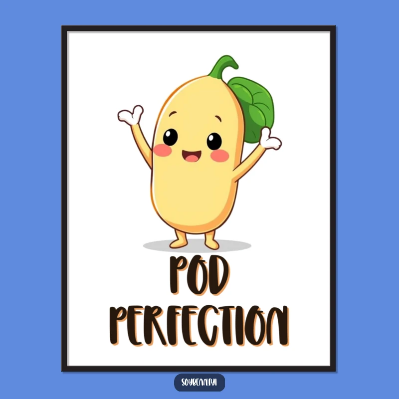 Funny Digital Art: Soybean Triumph Pose - Instant Bean Pod Download - Gift!