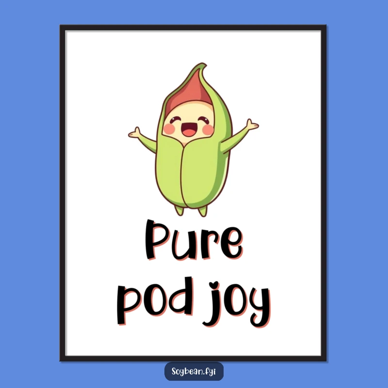 Funny Bursting Soybean Pod Digital Art: Instant Joyful Decor, Downloadable Art Gift