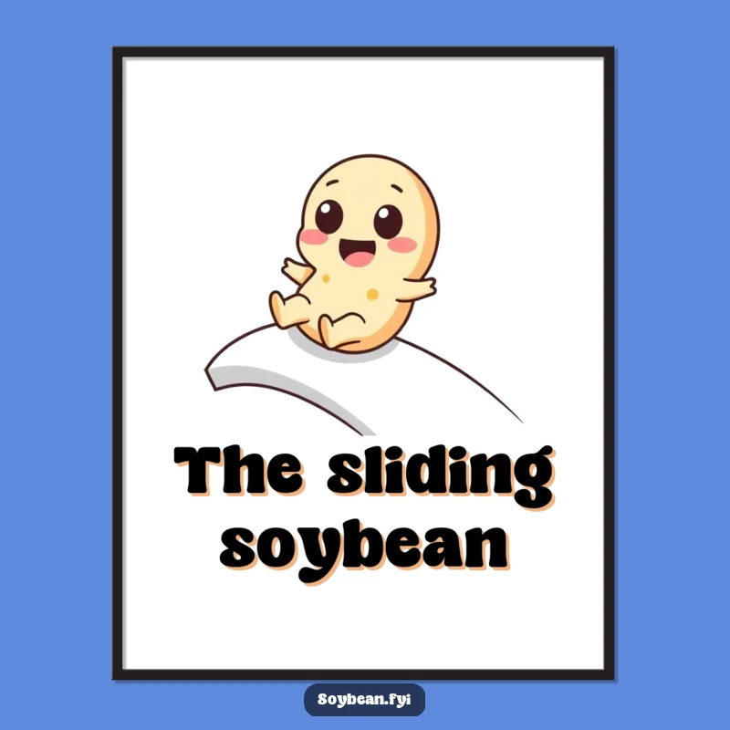 Funny Kawaii Soybean Digital Print: Slider Art, Playful Fun, Instant Funny Gift