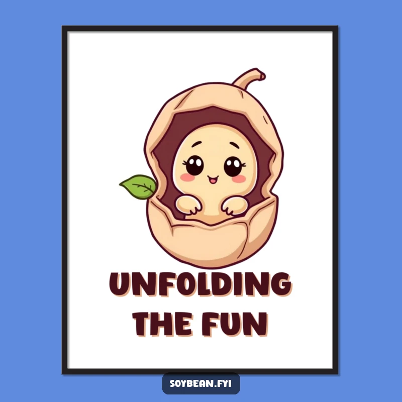 Funny Giggling Soybean Digital Print - Instant Bean Art, Downloadable Humorous Gift