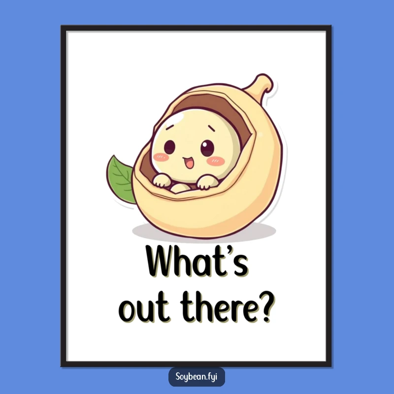 Funny Curious Soybean Digital Art: Instant Peek of Joy!