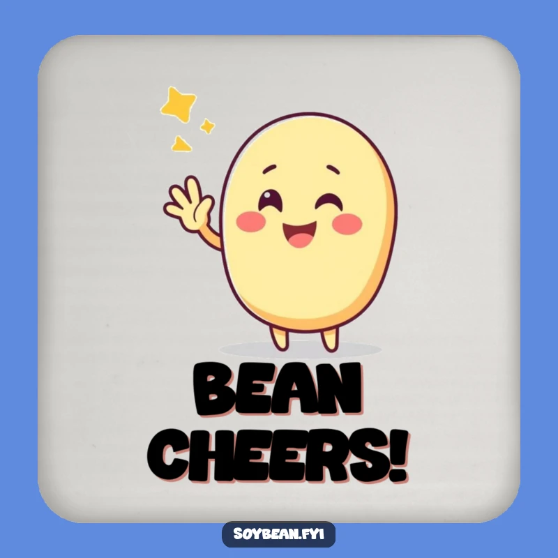 Funny Kawaii Soybean Victory Coaster: Cheerful Art - Protect Surfaces Gift