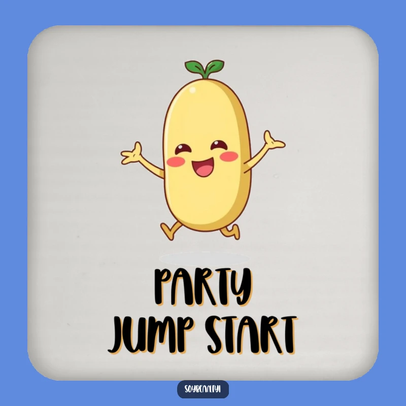 Funny Energetic Soybean Coaster Set - Jumping Jack Protection, Fun Humorous Gift