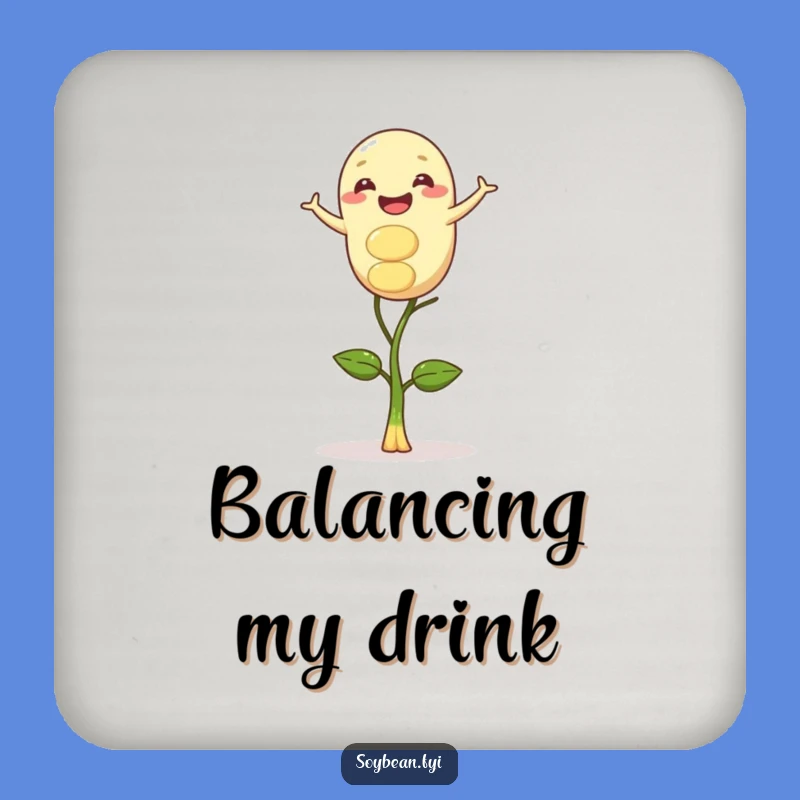 Funny Gleeful Soybean Sprout Balancing Coaster Set - Protect Surfaces with Whimsical Charm